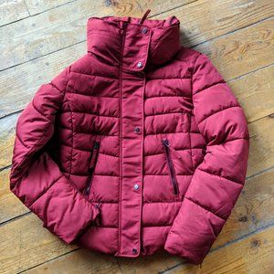 Deep Red Winter Puffer Jacket